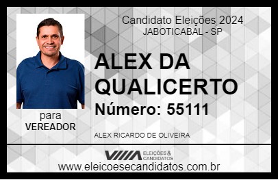 Candidato ALEX DA QUALICERTO 2024 - JABOTICABAL - Eleições