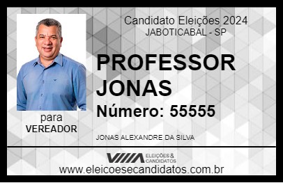 Candidato PROFESSOR JONAS 2024 - JABOTICABAL - Eleições