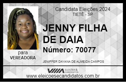 Candidato JENNY FILHA DE DAIA 2024 - TIETÊ - Eleições