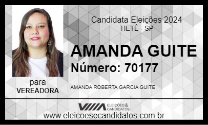 Candidato AMANDA GUITE 2024 - TIETÊ - Eleições