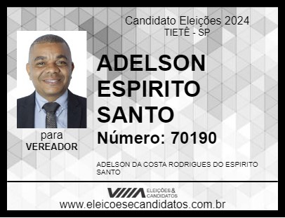 Candidato ADELSON ESPIRITO SANTO 2024 - TIETÊ - Eleições