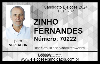 Candidato ZINHO FERNANDES 2024 - TIETÊ - Eleições