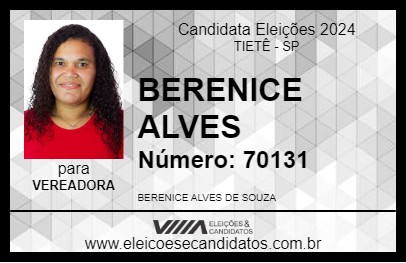 Candidato BERENICE ALVES 2024 - TIETÊ - Eleições