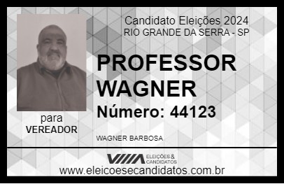 Candidato PROFESSOR WAGNER 2024 - RIO GRANDE DA SERRA - Eleições