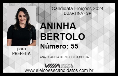 Candidato ANINHA BERTOLO 2024 - DUARTINA - Eleições