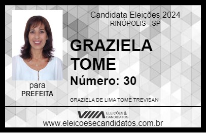 Candidato GRAZIELA TOME 2024 - RINÓPOLIS - Eleições