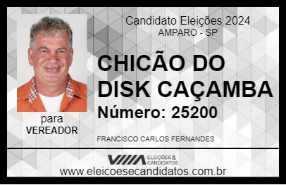 Candidato CHICÃO DO DISK CAÇAMBA 2024 - AMPARO - Eleições