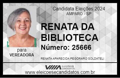 Candidato RENATA DA BIBLIOTECA 2024 - AMPARO - Eleições