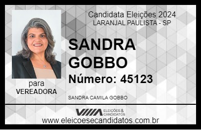 Candidato SANDRA GOBBO 2024 - LARANJAL PAULISTA - Eleições