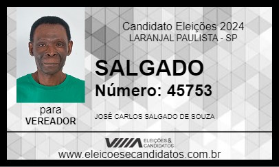 Candidato SALGADO 2024 - LARANJAL PAULISTA - Eleições