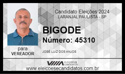 Candidato BIGODE 2024 - LARANJAL PAULISTA - Eleições