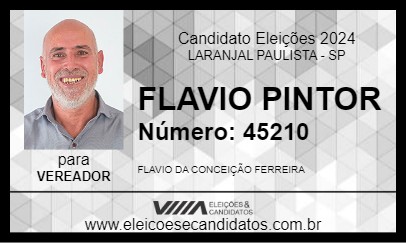 Candidato FLAVIO PINTOR 2024 - LARANJAL PAULISTA - Eleições