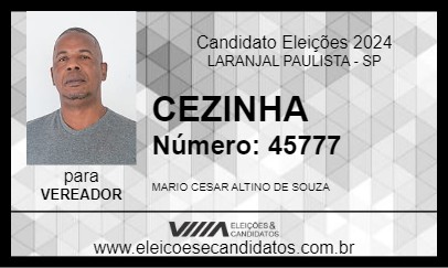 Candidato CEZINHA 2024 - LARANJAL PAULISTA - Eleições