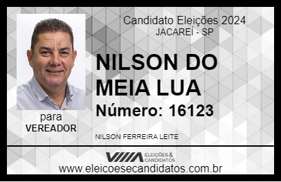 Candidato NILSON DO MEIA LUA 2024 - JACAREÍ - Eleições