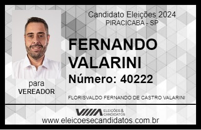 Candidato FERNANDO VALARINI 2024 - PIRACICABA - Eleições