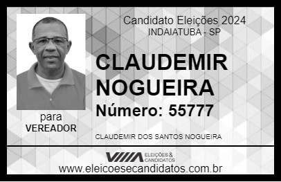 Candidato CLAUDEMIR NOGUEIRA 2024 - INDAIATUBA - Eleições