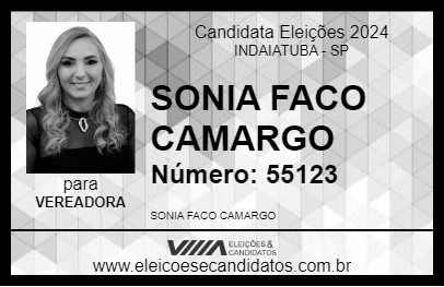 Candidato SONIA FACO CAMARGO 2024 - INDAIATUBA - Eleições