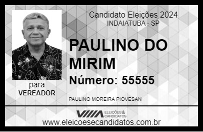 Candidato PAULINO PIOVESAN 2024 - INDAIATUBA - Eleições