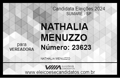 Candidato NATHALIA MENUZZO 2024 - SUMARÉ - Eleições