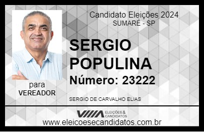 Candidato SERGIO POPULINA 2024 - SUMARÉ - Eleições