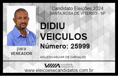 Candidato DIDIU VEICULOS 2024 - SANTA ROSA DE VITERBO - Eleições