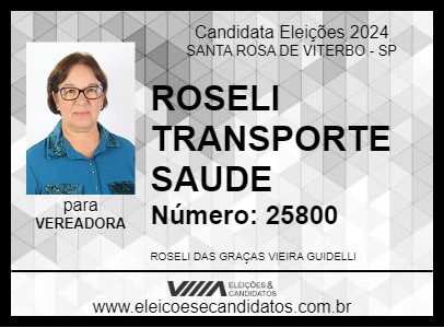 Candidato ROSELI TRANSPORTE SAUDE 2024 - SANTA ROSA DE VITERBO - Eleições