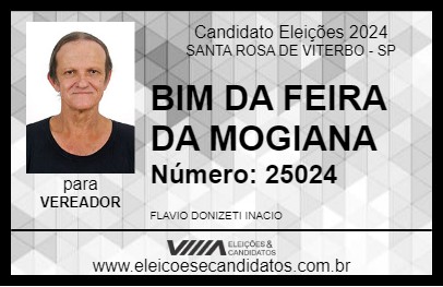 Candidato BIM DA FEIRA DA MOGIANA 2024 - SANTA ROSA DE VITERBO - Eleições