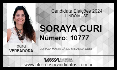 Candidato SORAYA CURI 2024 - LINDÓIA - Eleições