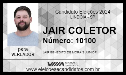 Candidato JAIR COLETOR 2024 - LINDÓIA - Eleições