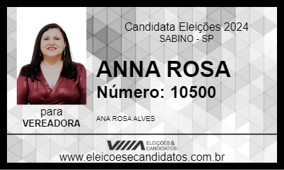 Candidato ANNA ROSA 2024 - SABINO - Eleições