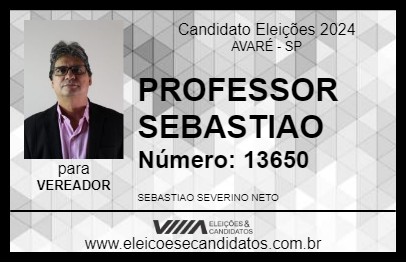 Candidato PROFESSOR SEBASTIAO 2024 - AVARÉ - Eleições