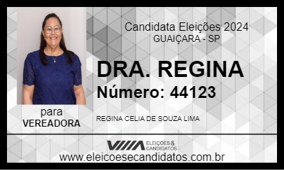 Candidato DRA.  REGINA 2024 - GUAIÇARA - Eleições