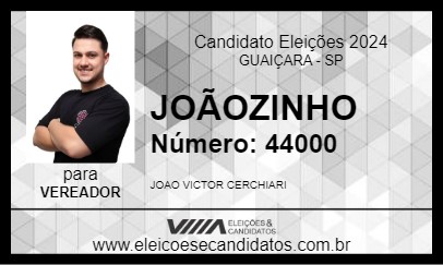 Candidato JOÃOZINHO 2024 - GUAIÇARA - Eleições