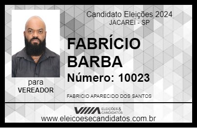 Candidato FABRÍCIO BARBA 2024 - JACAREÍ - Eleições