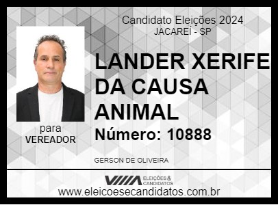 Candidato LANDER XERIFE DA CAUSA ANIMAL 2024 - JACAREÍ - Eleições