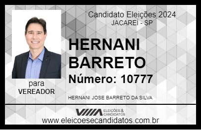 Candidato HERNANI BARRETO 2024 - JACAREÍ - Eleições