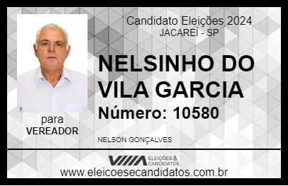 Candidato NELSINHO DO VILA GARCIA 2024 - JACAREÍ - Eleições