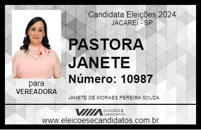 Candidato PASTORA JANETE 2024 - JACAREÍ - Eleições