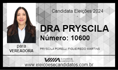 Candidato DRA PRYSCILA 2024 - JACAREÍ - Eleições