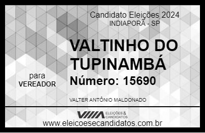 Candidato VALTINHO DO TUPINAMBÁ 2024 - INDIAPORÃ - Eleições