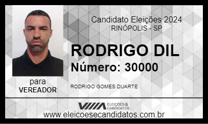 Candidato RODRIGO DIL 2024 - RINÓPOLIS - Eleições