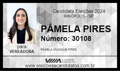 Candidato PÂMELA PIRES 2024 - RINÓPOLIS - Eleições