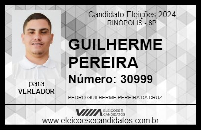 Candidato GUILHERME PEREIRA 2024 - RINÓPOLIS - Eleições