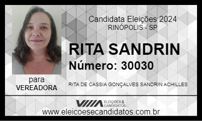 Candidato RITA SANDRIN 2024 - RINÓPOLIS - Eleições