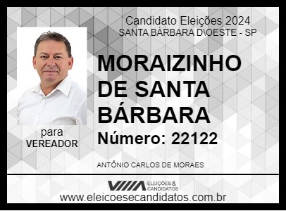 Candidato MORAIZINHO DE SANTA BÁRBARA 2024 - SANTA BÁRBARA D\OESTE - Eleições