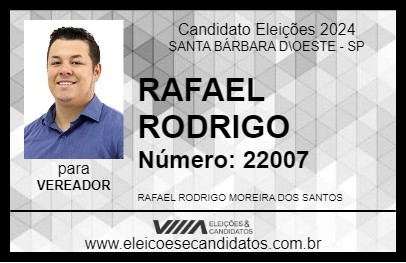 Candidato RAFAEL RODRIGO 2024 - SANTA BÁRBARA D\OESTE - Eleições