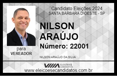 Candidato NILSON ARAÚJO RADIALISTA 2024 - SANTA BÁRBARA D\OESTE - Eleições