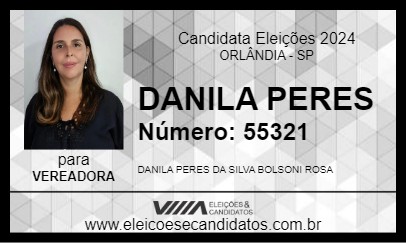 Candidato DANILA  PERES 2024 - ORLÂNDIA - Eleições