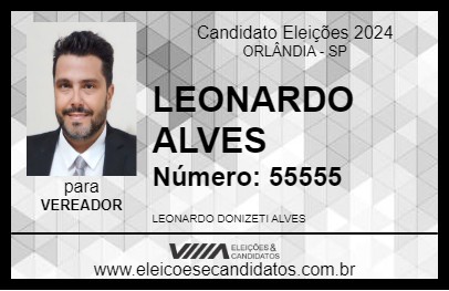 Candidato LEONARDO ALVES 2024 - ORLÂNDIA - Eleições