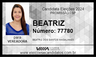 Candidato BEATRIZ 2024 - PROMISSÃO - Eleições